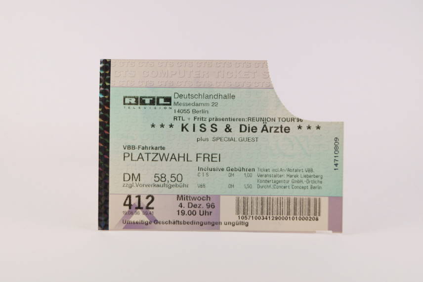 Kiss Concert Ticket 4.Dezember 1996 Berlin Deutschlandhalle